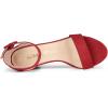 imageAllegra K Womens Open Toe High Chunky Heel Buckle Ankle Strap SandalsRed