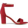 imageAllegra K Womens Open Toe High Chunky Heel Buckle Ankle Strap SandalsRed