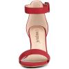 imageAllegra K Womens Open Toe High Chunky Heel Buckle Ankle Strap SandalsRed