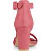 imageAllegra K Womens Open Toe High Chunky Heel Buckle Ankle Strap SandalsWatermelon Red