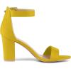 imageAllegra K Womens Open Toe High Chunky Heel Buckle Ankle Strap SandalsYellow