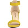 imageAllegra K Womens Open Toe High Chunky Heel Buckle Ankle Strap SandalsYellow