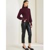 imageAllegra K Womens Ribbed Long Sleeve Turtleneck Stretch Winter Pullover Knit Sweater TopBurgundy