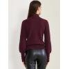 imageAllegra K Womens Ribbed Long Sleeve Turtleneck Stretch Winter Pullover Knit Sweater TopBurgundy