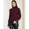 imageAllegra K Womens Ribbed Long Sleeve Turtleneck Stretch Winter Pullover Knit Sweater TopBurgundy