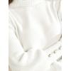 imageAllegra K Womens Ribbed Long Sleeve Turtleneck Stretch Winter Pullover Knit Sweater TopWhite