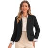 imageAllegra K Casual Blazer for Womens Lapel Collar Long Sleeve Cropped BlazerBlack