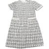 imageAllegra K Tweed Dress for Womens Short Sleeve ALine Vintage Mini Shift DressesBlack White