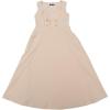 imageAllegra K Vintage Pinafore Dress for Womens Lace Trim Button Overalls Midi Dress with PocketsBeige