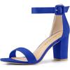 imageAllegra K Womens Open Toe High Chunky Heel Buckle Ankle Strap SandalsDark Blue