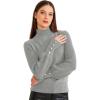 imageAllegra K Womens Ribbed Long Sleeve Turtleneck Stretch Winter Pullover Knit Sweater TopGray