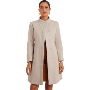 imageAllegra K Peacoat Coat for Womens Wrap Collar 2024 Winter Trench CoatBeige