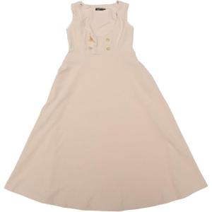 imageAllegra K Vintage Pinafore Dress for Womens Lace Trim Button Overalls Midi Dress with PocketsBeige