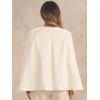 imageAllegra K Cape Sleeve Blazer for Womens Business Work Open Front Casual Jacket CoatWhite