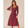 imageAllegra K Knit Sweater Dress for Womens 2024 Casual ALine Midi Pullover Dresses with PocketsBurgundy