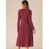 imageAllegra K Knit Sweater Dress for Womens 2024 Casual ALine Midi Pullover Dresses with PocketsBurgundy