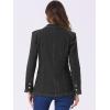 imageAllegra K Notched Lapel Blazer for Womens Denim Single Breasted Shoulder Pad Business Casual JacketsBlack