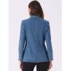 imageAllegra K Notched Lapel Blazer for Womens Denim Single Breasted Shoulder Pad Business Casual JacketsLight Blue