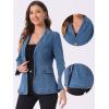 imageAllegra K Notched Lapel Blazer for Womens Denim Single Breasted Shoulder Pad Business Casual JacketsLight Blue