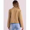 imageAllegra K Winter Cropped Coat for Womens Button Down Long Sleeve CoatKhaki