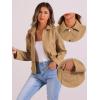 imageAllegra K Winter Cropped Coat for Womens Button Down Long Sleeve CoatKhaki