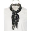 imageAllegra K Women Chiffon Scarves  256quot X256quot  Floral Print Square Kerchief Neck Scarf NeckerchiefBlack Floral