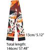 imageAllegra K Women Graffiti Polka Dot Stripe Scarf Neck Scarves Neckerchief Skinny Wrap HairbandOrange