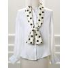 imageAllegra K Women Polka Dot Stripe Chain Print Long Skinny Scarf Neck Scarves Neckerchief HairbandCreamy White