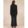 imageAllegra K Womens 2 Piece Set Business Casual Outfit Notched Lapel Crop Jacket Wide Leg Pant Work SuitsBlack