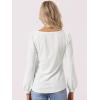 imageAllegra K Womens Square Collar Puff Long Sleeve Eyelet Tops Business Casual Shirts Tunic TopsWhite