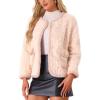 imageAllegra K Faux Fur Coats for Womens Casual Warm Overcoat Fluffy Winter Outerwear JacketPink