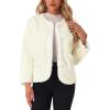 imageAllegra K Faux Fur Coats for Womens Casual Warm Overcoat Fluffy Winter Outerwear JacketWhite