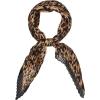 imageAllegra K Leopard Print Pleated Rhombus Scarf Neck Scarves Neckerchief for Women LadyBlack