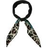 imageAllegra K Leopard Print Rhombus Neck Scarf Scarves Wraps Neckerchief for WomenBlack