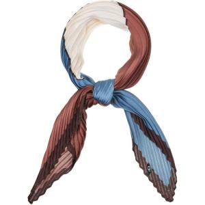 imageAllegra K Pleated Contrast Color Block Rhombus Neck Scarf Neckerchief Bandana for WomenCaramel