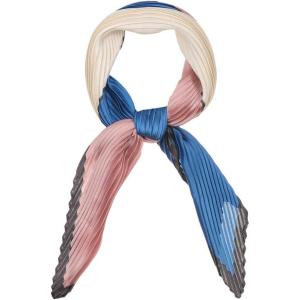 imageAllegra K Pleated Contrast Color Block Rhombus Neck Scarf Neckerchief Bandana for WomenPink