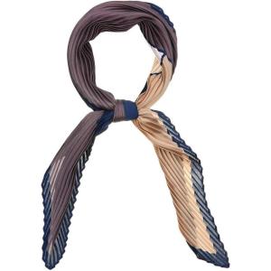 imageAllegra K Pleated Contrast Color Block Rhombus Neck Scarf Neckerchief Bandana for WomenPurple