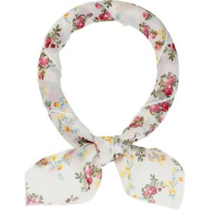 imageAllegra K Women Chiffon Scarves  256quot X256quot  Floral Print Square Kerchief Neck Scarf NeckerchiefWhite Floral