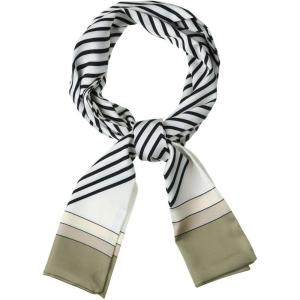 imageAllegra K Women Graffiti Polka Dot Stripe Scarf Neck Scarves Neckerchief Skinny Wrap HairbandBlack