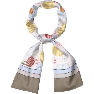 imageAllegra K Women Graffiti Polka Dot Stripe Scarf Neck Scarves Neckerchief Skinny Wrap HairbandYellow