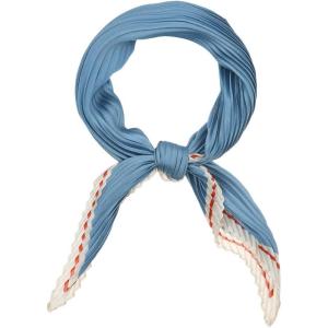 imageAllegra K Women Pleated Rhombus Rhombic Scarf Scarves Head Ribbon Bandana Solid ColorBlue