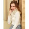 imageAllegra K Fluffy Faux Fur Collar Scarf Rabbit Ears Plush Neck Wrap Winter Warmer for WomenBeige