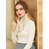 imageAllegra K Fluffy Faux Fur Collar Scarf Rabbit Ears Plush Neck Wrap Winter Warmer for WomenBeige