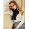 imageAllegra K Fluffy Faux Fur Collar Scarf Rabbit Ears Plush Neck Wrap Winter Warmer for WomenBlack