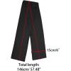 imageAllegra K Skinny Silky Solid Color Long Scarves Waistband Neck Wraps for WomenBlack