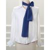 imageAllegra K Skinny Silky Solid Color Long Scarves Waistband Neck Wraps for WomenNavy Blue