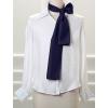 imageAllegra K Skinny Silky Solid Color Long Scarves Waistband Neck Wraps for WomenNavy Blue