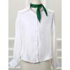 imageAllegra K Solid Color Rhombus Neck Scarf Scarves Skinny Long Neckerchief for WomenGreen