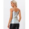 imageAllegra K Womens Metallic Shiny Party Tank Top Deep V Camisole TopsHolographic Silver