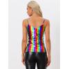 imageAllegra K Womens Metallic Shiny Party Tank Top Deep V Camisole TopsMulticolor